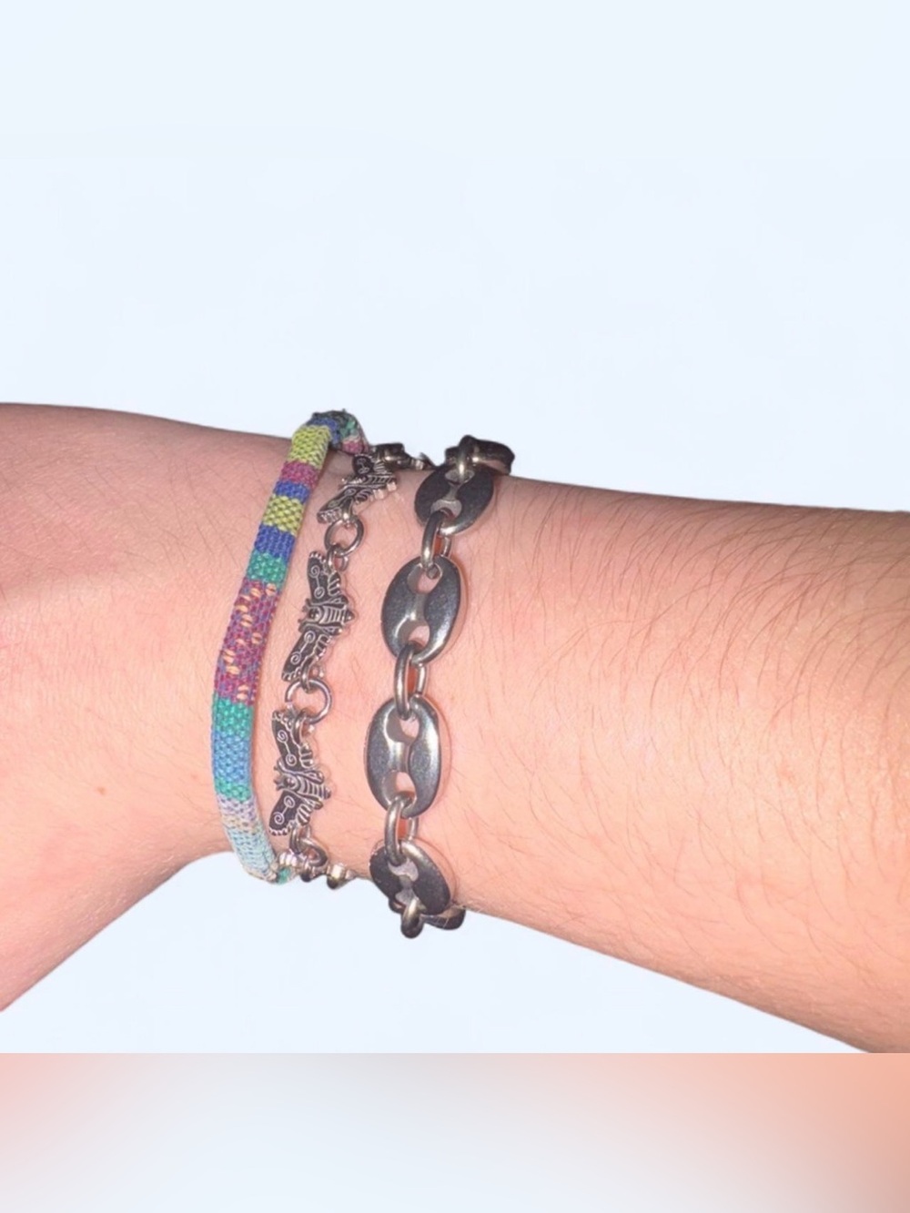 Pura Vida Multicolor Woven and Silver-Tone Charm Bracelet Stack